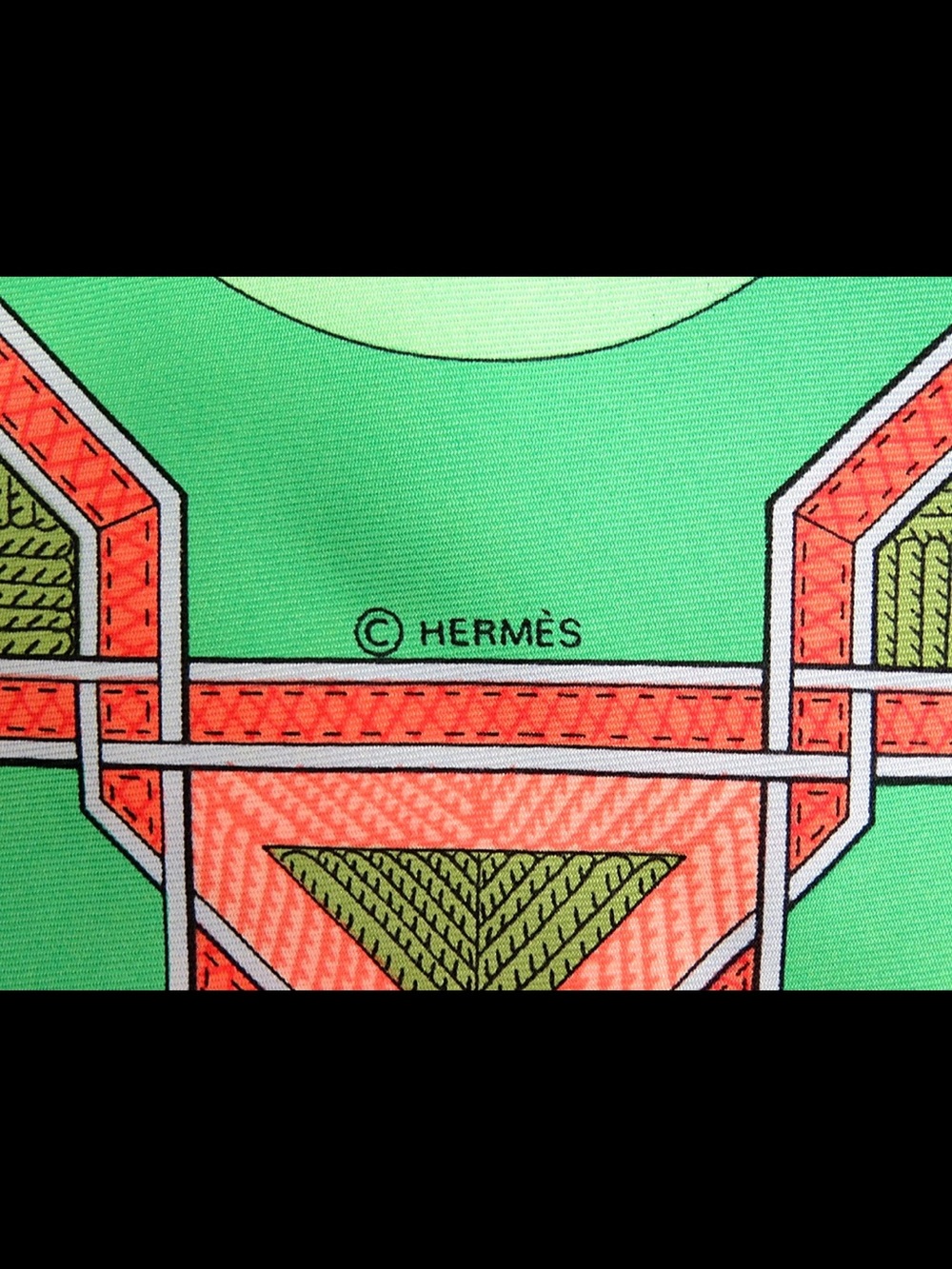 Hermes Silk Scarf in Mint Green, Pink, Blue and Gold - Picture 10 of 13